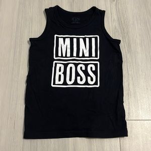 Black and White “MINI BOSS” Boys Toddler Tank Top Size 4T